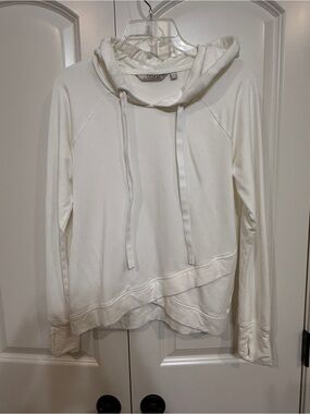 Athleta White Cozy crew -Neck Pullover Hoodie